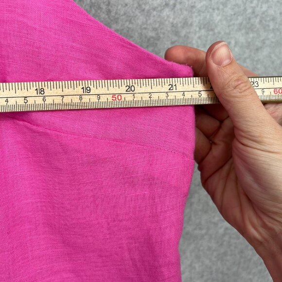 J.Crew Pink Linen-Blend Tank Top | Preppy Barbiecore Summer Blouse - Picture 11 of 12